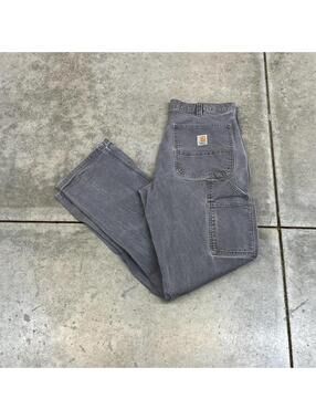 vintage carhartt faded grey relaxed baggy fit cargo pants size 32 x 32